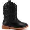 imageBMCiTYBM Girls Cowgirl Boots UnisexChild Mid Calf Toddler Cowboy Boots Little Kids Western Boots Round Toe All Seasons Shoes2black