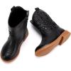 imageBMCiTYBM Girls Cowgirl Boots UnisexChild Mid Calf Toddler Cowboy Boots Little Kids Western Boots Round Toe All Seasons Shoes2black