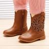 imageBMCiTYBM Girls Cowgirl Boots UnisexChild Mid Calf Toddler Cowboy Boots Little Kids Western Boots Round Toe All Seasons Shoes2camel