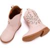 imageBMCiTYBM Girls Cowgirl Boots UnisexChild Mid Calf Toddler Cowboy Boots Little Kids Western Boots Round Toe All Seasons Shoes2pink