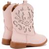 imageBMCiTYBM Girls Cowgirl Boots UnisexChild Mid Calf Toddler Cowboy Boots Little Kids Western Boots Round Toe All Seasons Shoes2pink