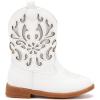 imageBMCiTYBM Girls Cowgirl Boots UnisexChild Mid Calf Toddler Cowboy Boots Little Kids Western Boots Round Toe All Seasons Shoes2white