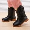 imageBMCiTYBM Girls Cowgirl Boots UnisexChild Mid Calf Toddler Cowboy Boots Little Kids Western Boots Round Toe All Seasons Shoes3black