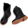 imageBMCiTYBM Girls Cowgirl Boots UnisexChild Mid Calf Toddler Cowboy Boots Little Kids Western Boots Round Toe All Seasons Shoes3black