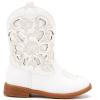 imageBMCiTYBM Girls Cowgirl Boots UnisexChild Mid Calf Toddler Cowboy Boots Little Kids Western Boots Round Toe All Seasons Shoes3white