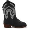 imageBMCiTYBM Girls Cowgirl Boots UnisexChild Mid Calf Toddler Cowboy Boots Little Kids Western Boots Round Toe All Seasons ShoesAllblack