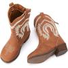 imageBMCiTYBM Girls Cowgirl Boots UnisexChild Mid Calf Toddler Cowboy Boots Little Kids Western Boots Round Toe All Seasons ShoesAllbrown