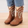 imageBMCiTYBM Girls Cowgirl Boots UnisexChild Mid Calf Toddler Cowboy Boots Little Kids Western Boots Round Toe All Seasons ShoesAllbrown