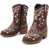 imageBMCiTYBM Girls Cowgirl Boots UnisexChild Mid Calf Toddler Cowboy Boots Little Kids Western Boots Round Toe All Seasons ShoesBrown