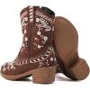 imageBMCiTYBM Girls Cowgirl Boots UnisexChild Mid Calf Toddler Cowboy Boots Little Kids Western Boots Round Toe All Seasons ShoesBrown