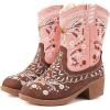 imageBMCiTYBM Girls Cowgirl Boots UnisexChild Mid Calf Toddler Cowboy Boots Little Kids Western Boots Round Toe All Seasons ShoesPinkBrown