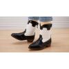 imageBMCiTYBM Girls Cowgirl Boots UnisexChild Mid Calf Toddler Cowboy Boots Little Kids Western Boots Round Toe All Seasons ShoesPointyblackWhite