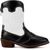 imageBMCiTYBM Girls Cowgirl Boots UnisexChild Mid Calf Toddler Cowboy Boots Little Kids Western Boots Round Toe All Seasons ShoesPointyblackWhite