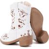 imageBMCiTYBM Girls Cowgirl Boots UnisexChild Mid Calf Toddler Cowboy Boots Little Kids Western Boots Round Toe All Seasons ShoesWhite