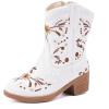imageBMCiTYBM Girls Cowgirl Boots UnisexChild Mid Calf Toddler Cowboy Boots Little Kids Western Boots Round Toe All Seasons ShoesWhite