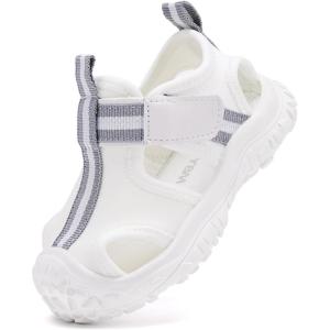 imageBMCiTYBM Baby Boy Girl Closed Toe Summer Sandals Lightweight Shoes Infant NonSlip First Walking Sneakers 6 9 12 18 24 MonthsEwhite