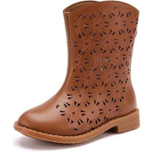 imageBMCiTYBM Girls Cowgirl Boots UnisexChild Mid Calf Toddler Cowboy Boots Little Kids Western Boots Round Toe All Seasons Shoes1camel