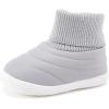 imageBMCiTYBM Baby Boy Girl Snow Boots Infant Warm Winter Booties Slip On Lightweight Outdoor Indoor Sock Shoes for First Walkers 6 9 12 18 24 MonthsAgrey