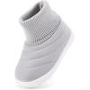 imageBMCiTYBM Baby Boy Girl Snow Boots Infant Warm Winter Booties Slip On Lightweight Outdoor Indoor Sock Shoes for First Walkers 6 9 12 18 24 MonthsAgrey