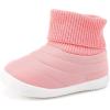 imageBMCiTYBM Baby Boy Girl Snow Boots Infant Warm Winter Booties Slip On Lightweight Outdoor Indoor Sock Shoes for First Walkers 6 9 12 18 24 MonthsApink