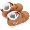 imageBMCiTYBM Baby Boy Girl Snow Boots Infant Warm Winter Booties Slip On Lightweight Outdoor Indoor Sock Shoes for First Walkers 6 9 12 18 24 MonthsBbrown