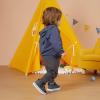 imageBMCiTYBM Baby Walking Shoes Boy Girl High Top Sneakers Infant First Shoes for Learning to Walk 6 9 12 18 24 MonthsAblack