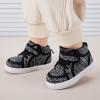 imageBMCiTYBM Baby Walking Shoes Boy Girl High Top Sneakers Infant First Shoes for Learning to Walk 6 9 12 18 24 MonthsBblack