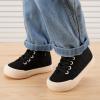 imageBMCiTYBM Baby Walking Shoes Boy Girl High Top Sneakers Infant First Shoes for Learning to Walk 6 9 12 18 24 MonthsDblack