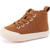 imageBMCiTYBM Baby Walking Shoes Boy Girl High Top Sneakers Infant First Shoes for Learning to Walk 6 9 12 18 24 MonthsDbrown