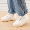 imageBMCiTYBM Baby Walking Shoes Boy Girl High Top Sneakers Infant First Shoes for Learning to Walk 6 9 12 18 24 MonthsDwhite