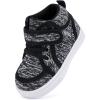 imageBMCiTYBM Baby Walking Shoes Boy Girl High Top Sneakers Infant First Shoes for Learning to Walk 6 9 12 18 24 MonthsBblack