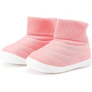 imageBMCiTYBM Baby Boy Girl Snow Boots Infant Warm Winter Booties Slip On Lightweight Outdoor Indoor Sock Shoes for First Walkers 6 9 12 18 24 MonthsApink