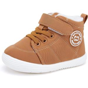 imageBMCiTYBM Baby Boy Girl Snow Boots Infant Warm Winter Booties Slip On Lightweight Outdoor Indoor Sock Shoes for First Walkers 6 9 12 18 24 MonthsBbrown