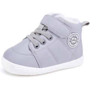 imageBMCiTYBM Baby Boy Girl Snow Boots Infant Warm Winter Booties Slip On Lightweight Outdoor Indoor Sock Shoes for First Walkers 6 9 12 18 24 MonthsBgrey