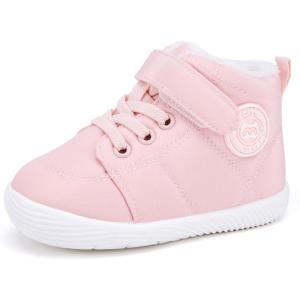 imageBMCiTYBM Baby Boy Girl Snow Boots Infant Warm Winter Booties Slip On Lightweight Outdoor Indoor Sock Shoes for First Walkers 6 9 12 18 24 MonthsBpink
