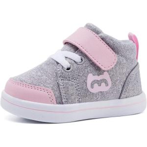 imageBMCiTYBM Baby Walking Shoes Boy Girl High Top Sneakers Infant First Shoes for Learning to Walk 6 9 12 18 24 MonthsApink