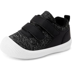 imageBMCiTYBM Baby Walking Shoes Boy Girl High Top Sneakers Infant First Shoes for Learning to Walk 6 9 12 18 24 MonthsCblack