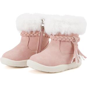 imageBMCiTYBM Baby Snow Boots Infant Boy Girl Winter Boots Nonslip Lightweight Outdoor Warm Shoes for Cold Weather 6 9 12 18 24 MonthsInfantToddlerBpink