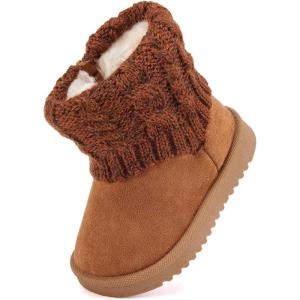 imageBMCiTYBM Baby Snow Boots Infant Boy Girl Winter Boots Nonslip Lightweight Outdoor Warm Shoes for Cold Weather 6 9 12 18 24 MonthsInfantToddlerCbrown