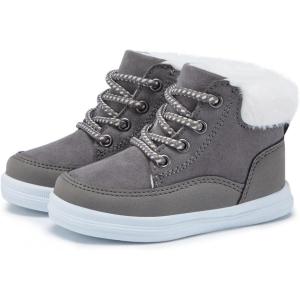 imageBMCiTYBM Kids Snow Boots Boys Girls Toddler Winter Waterproof Shoes Cold Weather Outdoor Lightweight ToddlerLittle KidsBig Kids2agrey