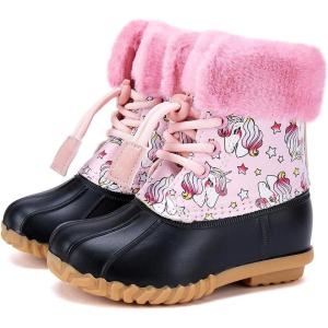 imageBMCiTYBM Kids Snow Boots Boys Girls Toddler Winter Waterproof Shoes Cold Weather Outdoor Lightweight ToddlerLittle KidsBig KidsMulti Light Pink