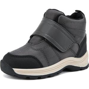 imageBMCiTYBM Toddler Winter Hikking Boots Boys Girls Waterproof Snow Shoes Nonslip Lightweight High Top Outdoor Sneakers for Cold WeatherGrey