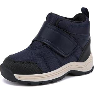 imageBMCiTYBM Toddler Winter Hikking Boots Boys Girls Waterproof Snow Shoes Nonslip Lightweight High Top Outdoor Sneakers for Cold WeatherNavy Blue
