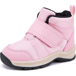 imageBMCiTYBM Toddler Winter Hikking Boots Boys Girls Waterproof Snow Shoes Nonslip Lightweight High Top Outdoor Sneakers for Cold WeatherPink