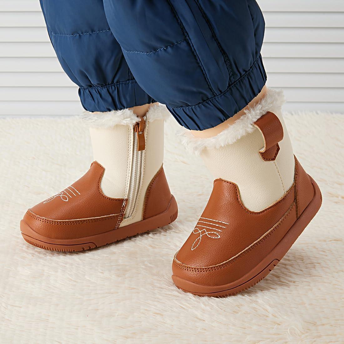 imageBMCiTYBM Baby Girls Boys Boots High Top First Walking Shoes1brownWhite