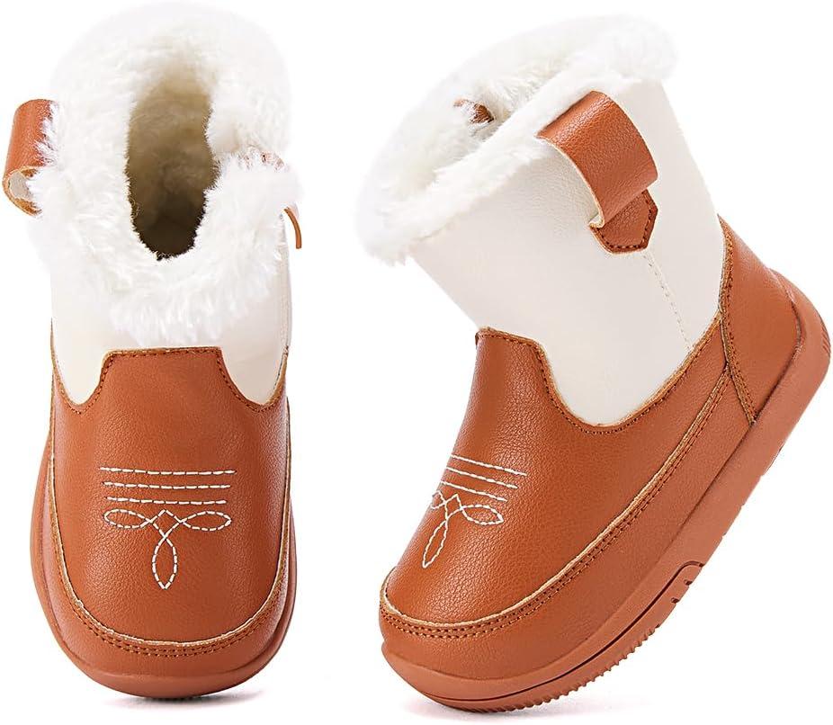 imageBMCiTYBM Baby Girls Boys Boots High Top First Walking Shoes1brownWhite