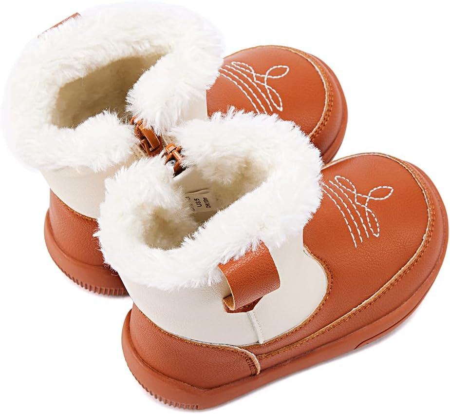 imageBMCiTYBM Baby Girls Boys Boots High Top First Walking Shoes1brownWhite