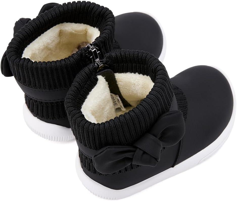 imageBMCiTYBM Baby Girls Boys Boots High Top First Walking ShoesBowknot Black