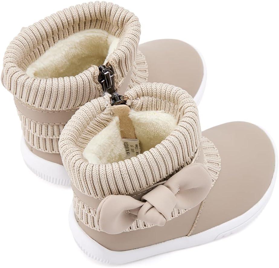 imageBMCiTYBM Baby Girls Boys Boots High Top First Walking ShoesBowknot Camel