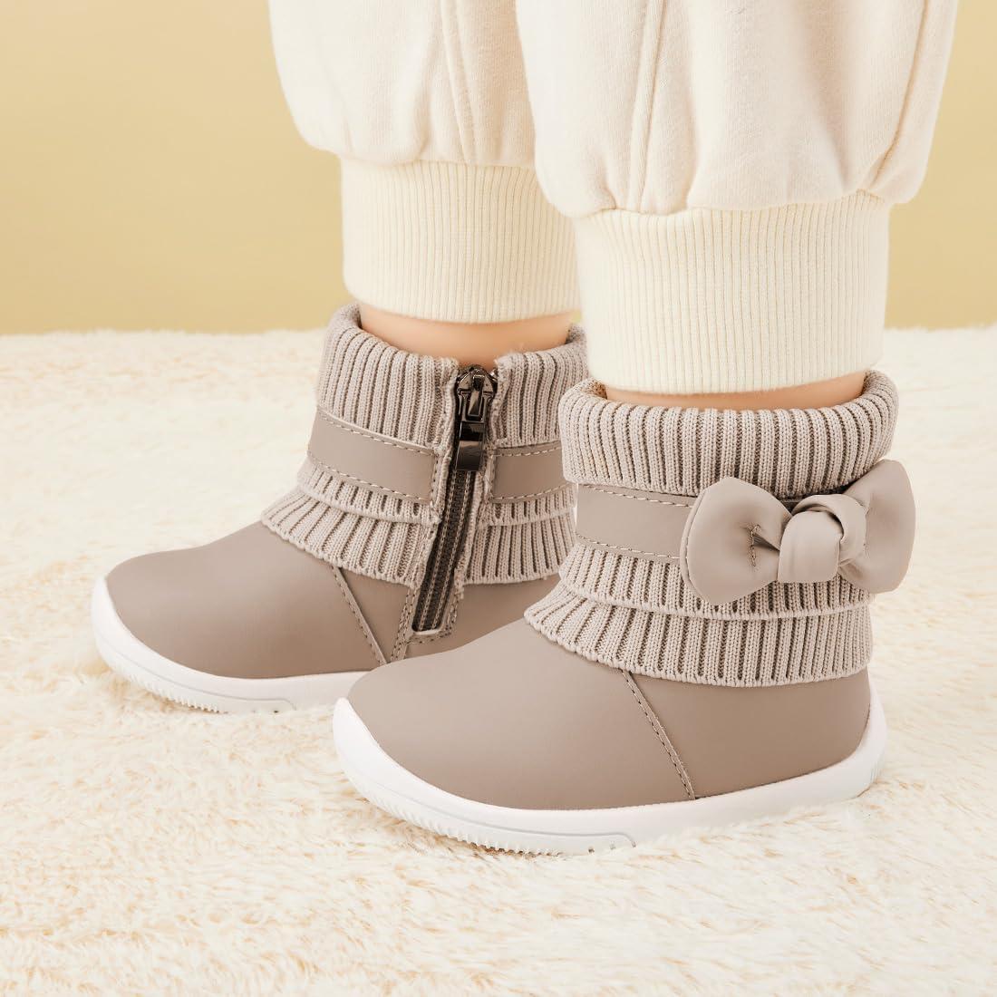 imageBMCiTYBM Baby Girls Boys Boots High Top First Walking ShoesBowknot Camel